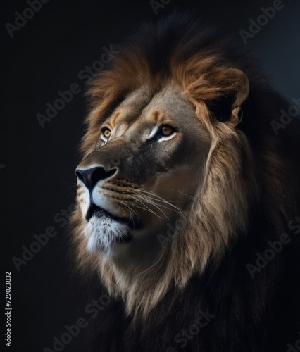 Lion king isolated on black background © eartist85