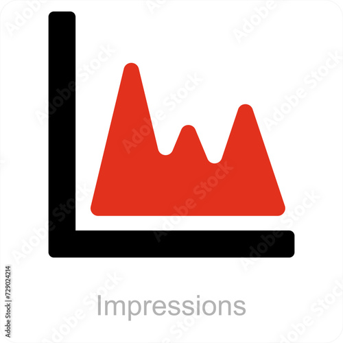 Impressions and Analysis icon concept