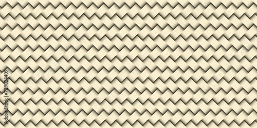 Light yellow wicker background. Geometric seamless pattern. 3d illustration