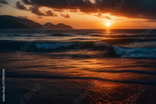 sunset at the beach © Zoraiz