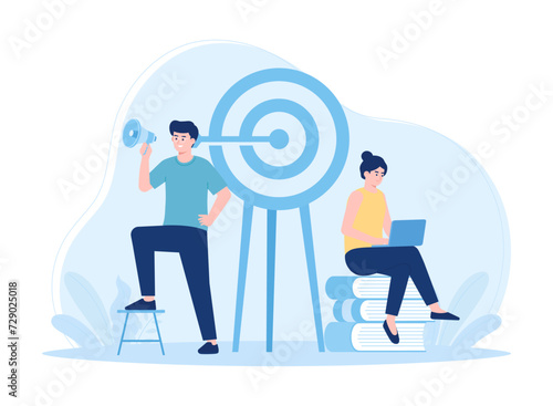 Business marketing targeting concept flat illustration