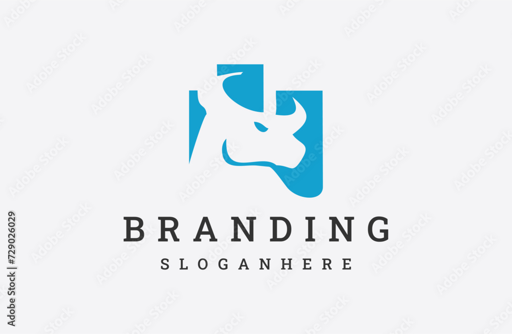 Head bull logo icon design template vector illustration Head bull logo icon design template vector illustration