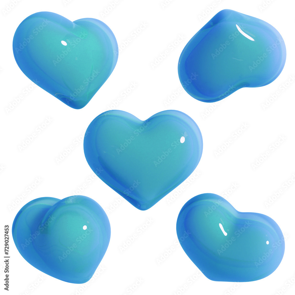 [3D Jelly Heart Series Set]