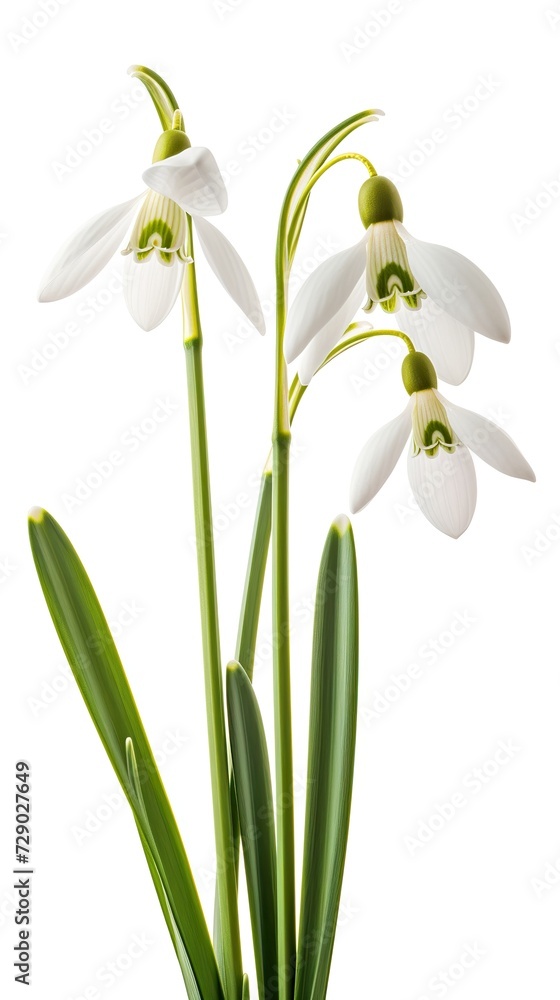 White snowdrops on a white background. The concept of purity and the beginning of spring. White snowdrops on a white background. The concept of purity and the beginning of spring.