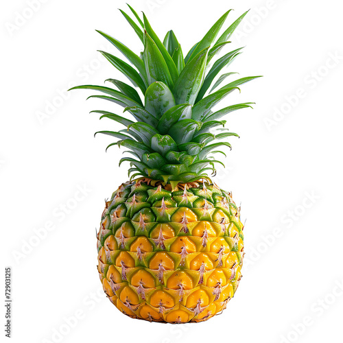 Clear Cut Paradise, Pineapple Isolated on Transparent Canvas