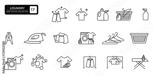 laundry icons collection, vector icon templates editable and resizable.