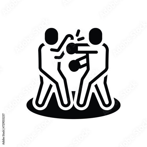 Black solid icon for defence