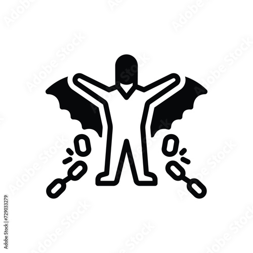 Black solid icon for freedom
