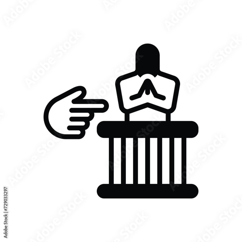 Black solid icon for guilty
