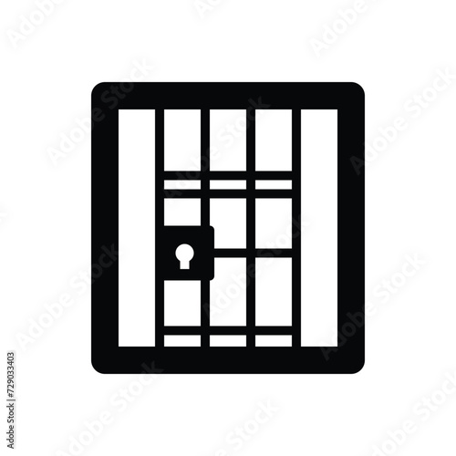 Black solid icon for jail