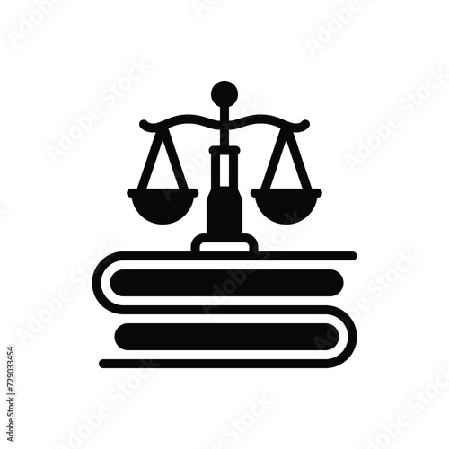 Black solid icon for law
