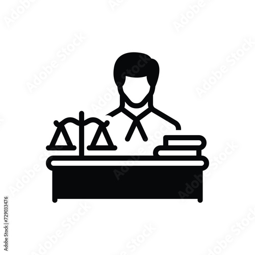 Black solid icon for lawyer