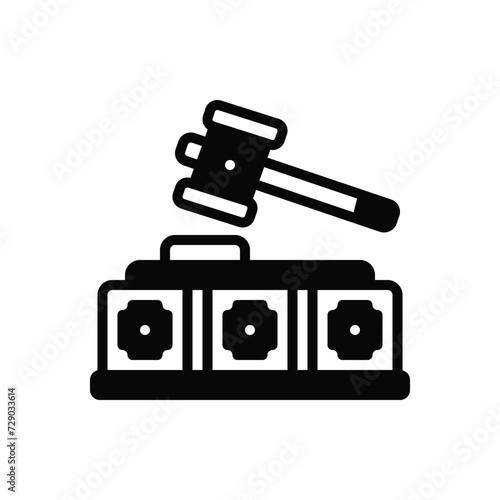 Black solid icon for verdict