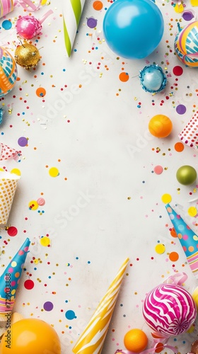 April Fool's day illustration background with party decorations.