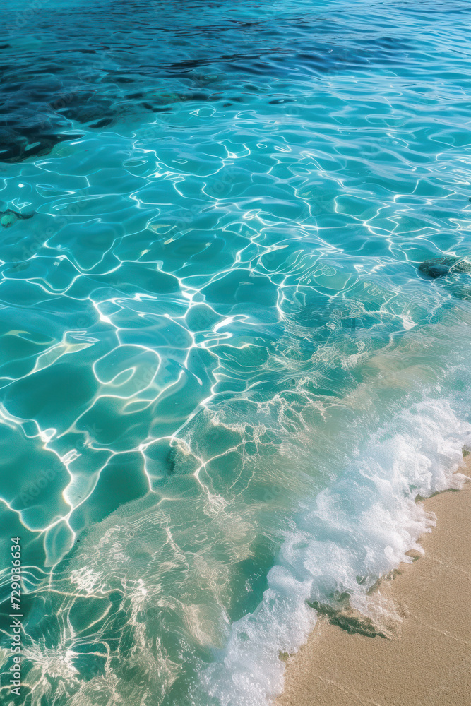 Ocean sea water clear waves splashing in the deep sea at sunny day Ocean sea water clear waves splashing in the deep sea at sunny day