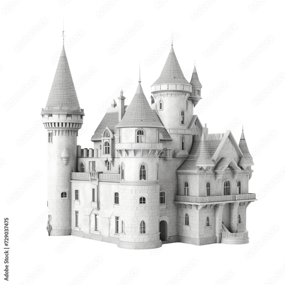 Castle House PNG Cutout, Generative AI