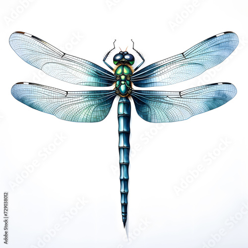 dragonfly isolated on white background  background high detailed photograph dragonfly isolated on white © sinjith