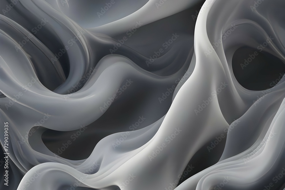 Obraz premium abstract 3d smoke foam, grey background. generative ai