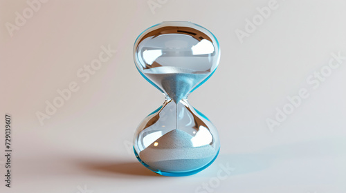 A 3D rendered metallic hourglass