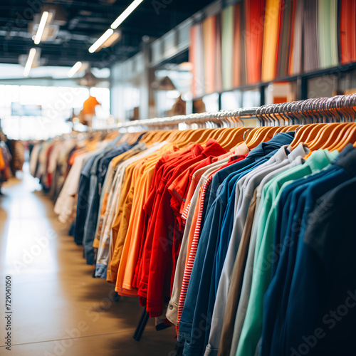 Clothing store rows of good brand clothing at a discount