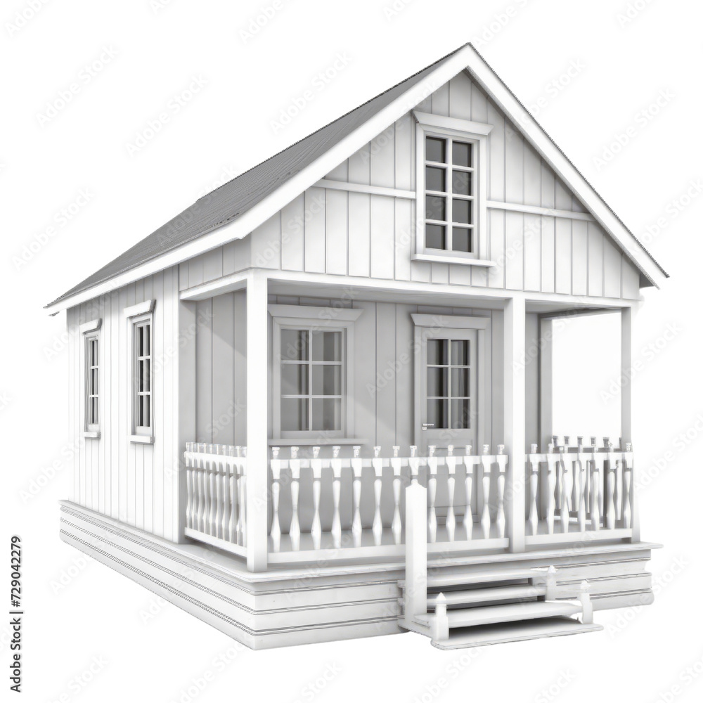 Cottage House  PNG Cutout, Generative AI