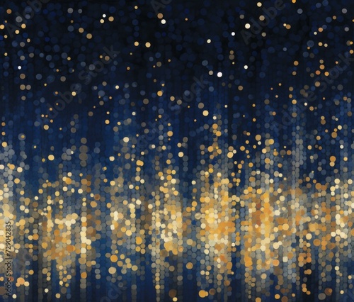 Abstract background with gold and blue lights. Generative AI. © serg3d