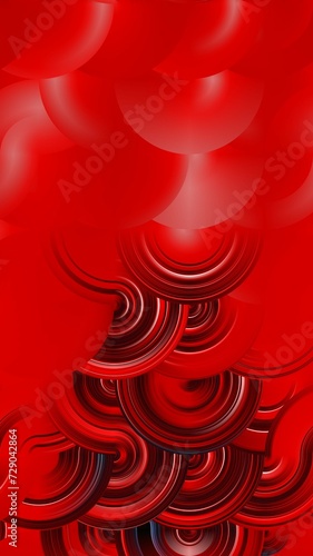 ultra tall vivid red coloured curved reflections pattern and design