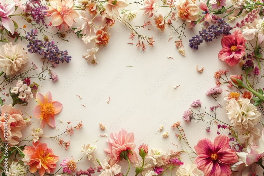 Floral composition on a white background, space for text, concept of Valentine Day, Mother Day, Women Day, wedding day Floral composition on a white background, space for text, concept of Valentine Day, Mother Day, Women Day, wedding day