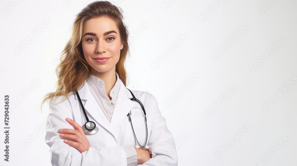 Female in a doctor's coat, gesturing with confidence and expertise, Female in a doctor's coat, gesturing with confidence and expertise,