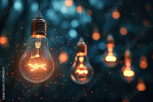A bright light bulb symbolizes innovation and entrepreneurial creativity.