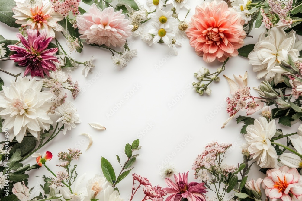 Floral composition on a white background, space for text, concept of Valentine Day, Mother Day, Women Day, wedding day Floral composition on a white background, space for text, concept of Valentine Day, Mother Day, Women Day, wedding day