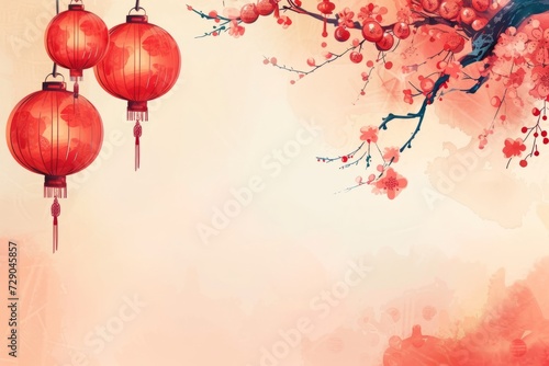 Background wallpaper with the theme of Chinese New Year / Lunar New Year for social media post