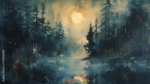 painting of a forest