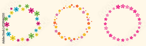handdrawn floral wreath and frame set collection decoration vector illustration