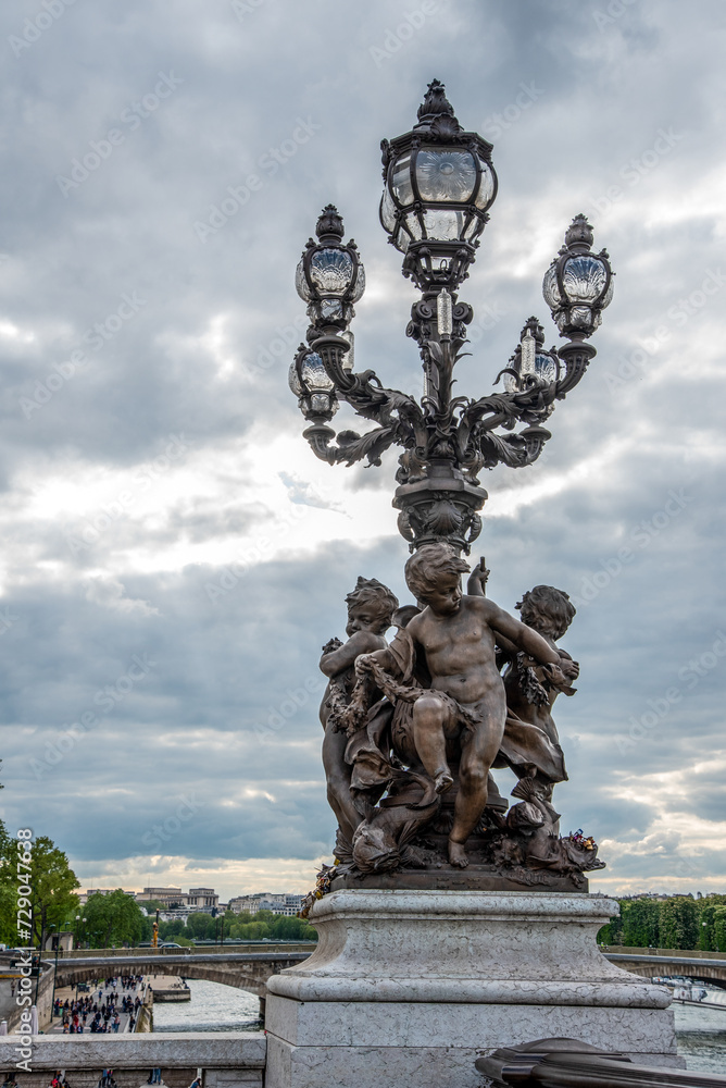 Ornate classicist Street Light in Paris