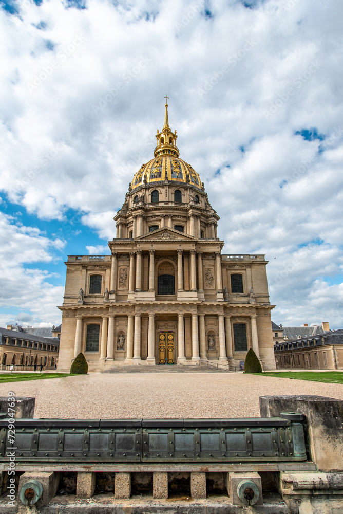 Famous Dome des Invalides with the tomb of Napoleon inside, Paris