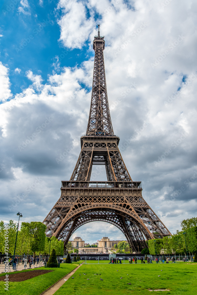 View of the Eiffel Tower in Summer, Paris