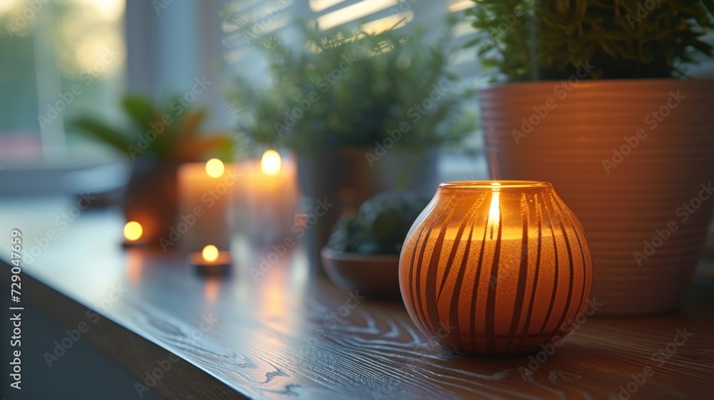 In a tranquil room at dusk, the gentle glow and wisps of steam from an essential oil diffuser create a soothing ambiance, introducing aromatherapy to the environment. In a tranquil room at dusk, the gentle glow and wisps of steam from an essential oil diffuser create a soothing ambiance, introducing aromatherapy to the environment.