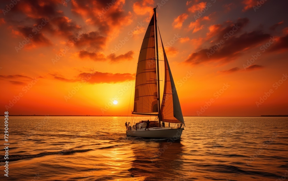 Sunlit Valentine Day Sailing Love