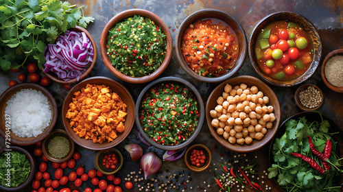 spices on a wooden background