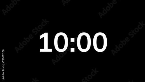 15 second countdown timer animation on black background photo