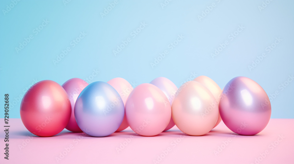 Easter eggs in pastel colors