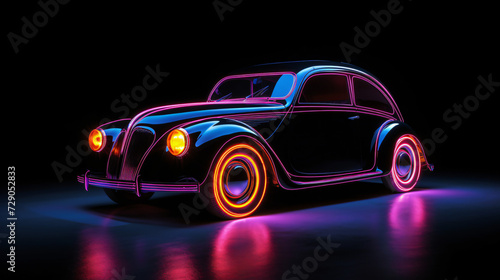 Neon black car