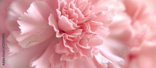 Close-up of a delicate pink carnation or clove pink blossom. photo