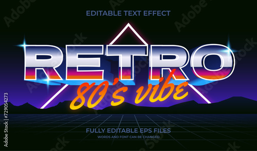 80s retro vibe editable text effect