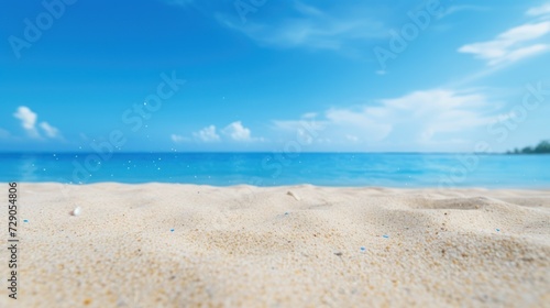 Sandy beach and tropical ocean. Scenic seascape backdrop. © sri