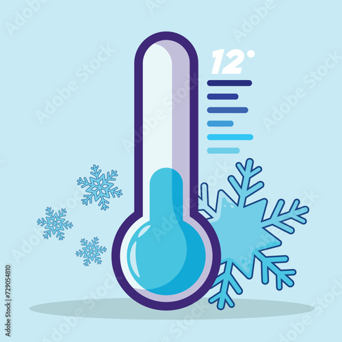 cute kawaii cold thermometer character cartoon vector icon illustration