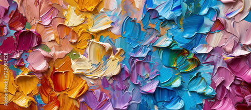 Vibrant textured paint strokes in multicolor. © RISHAD