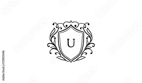 Luxury Alphabetical shield with wings Logo