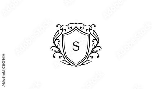Luxury Alphabetical shield with wings Logo